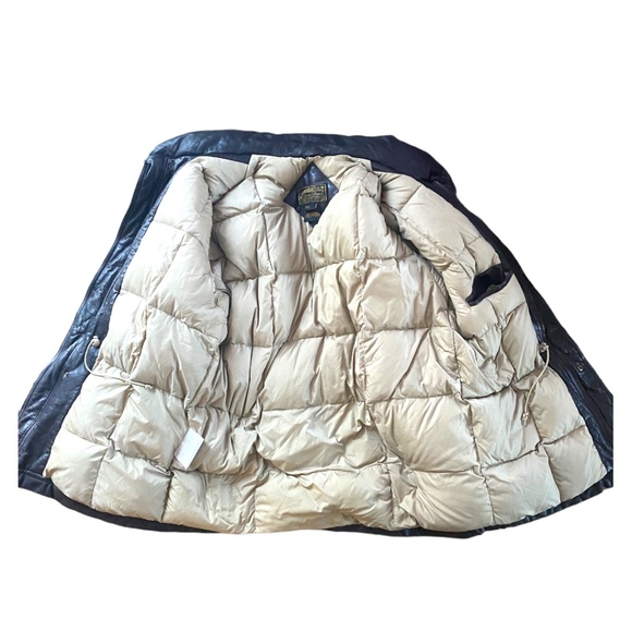 Vintage EDDIE BAUER Mens XL Brown Leather and Down winter zip jacket - Picture 7 of 16